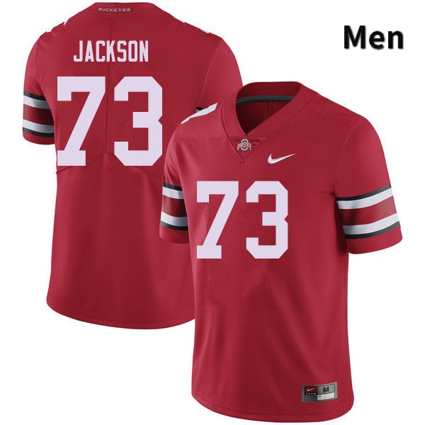 Ohio State Buckeyes Jonah Jackson Men's #73 Red Authentic Stitched College Football Jersey